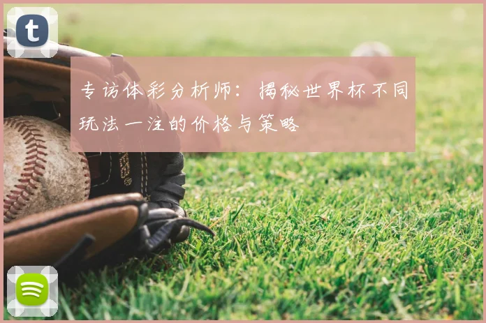 专访体彩分析师：揭秘世界杯不同玩法一注的价格与策略